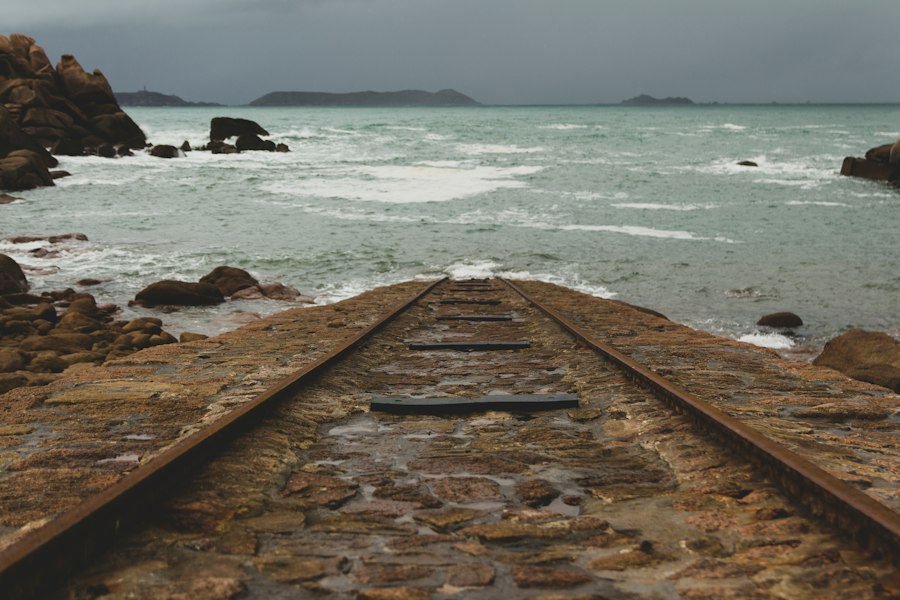 exposed island railway track